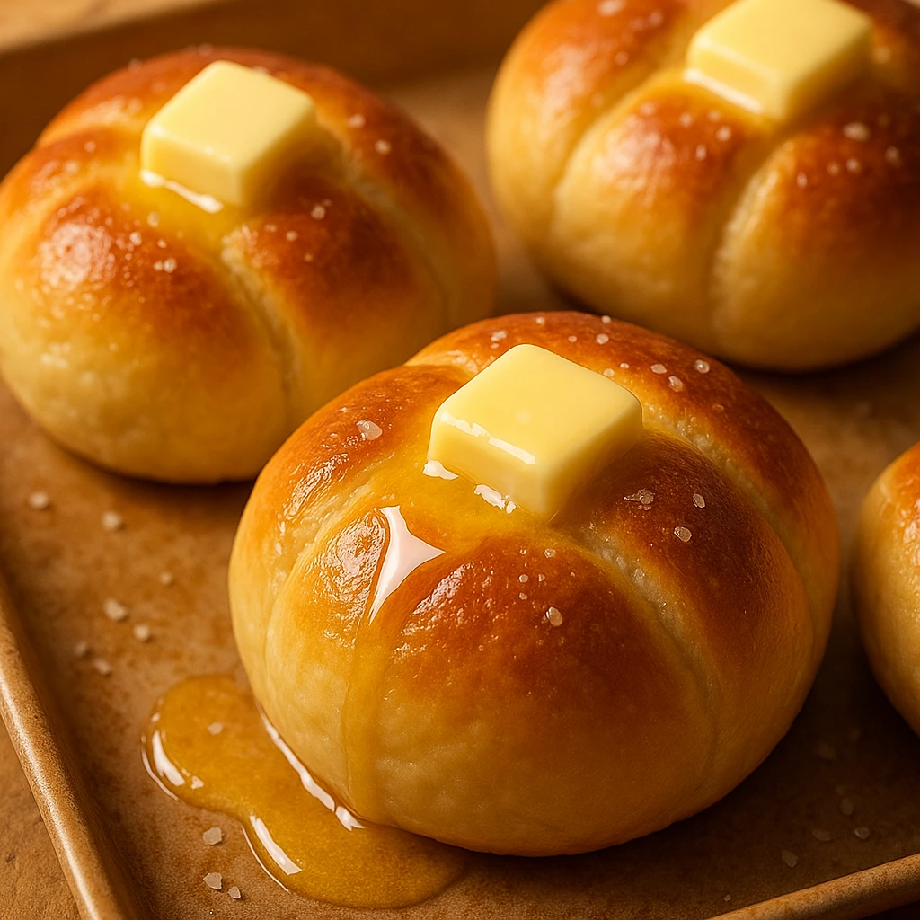 salted butter rolls, appetizing, golden brown, melting butter, bakery fresh emoji