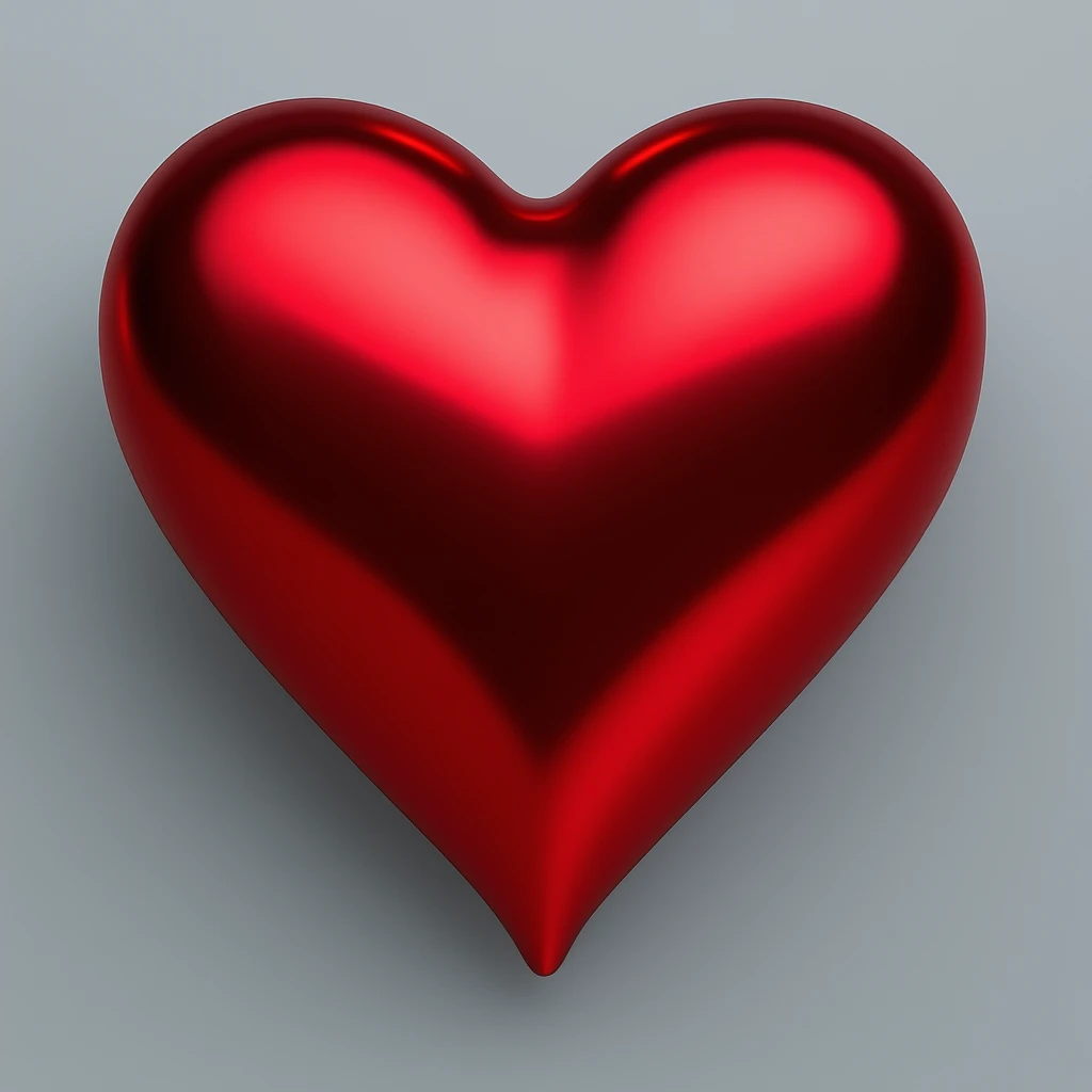 heart with a metallic red finish emoji