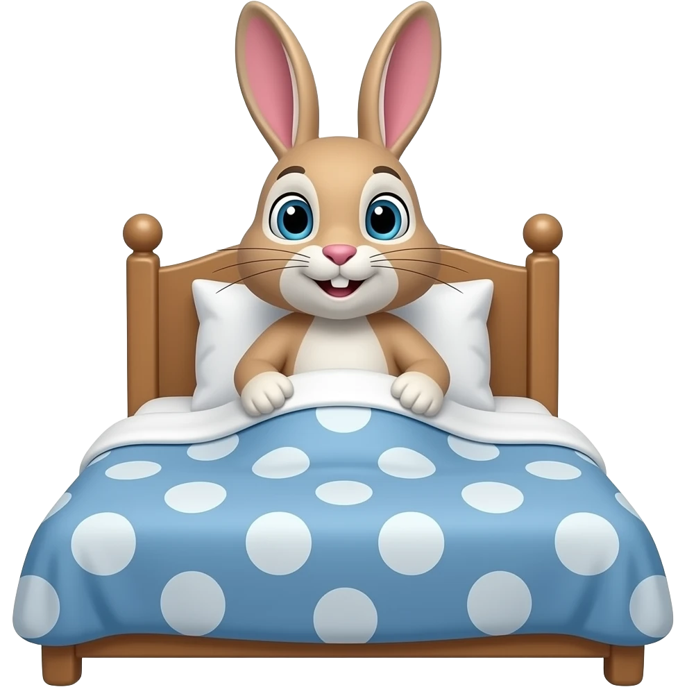 Bunny stands out of bed. emoji