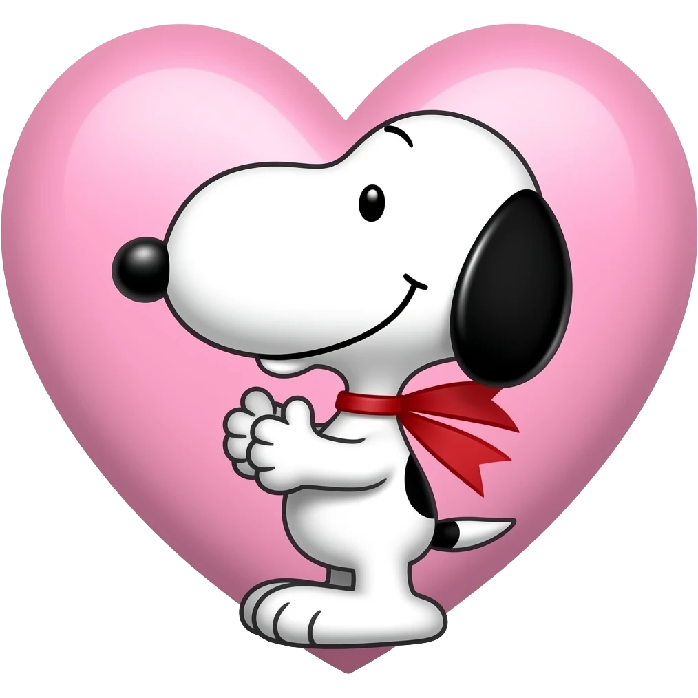 Snoopy with an Easter heart emoji