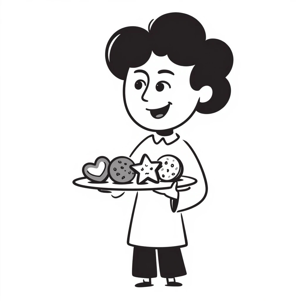 a baker holding a tray of cookies emoji