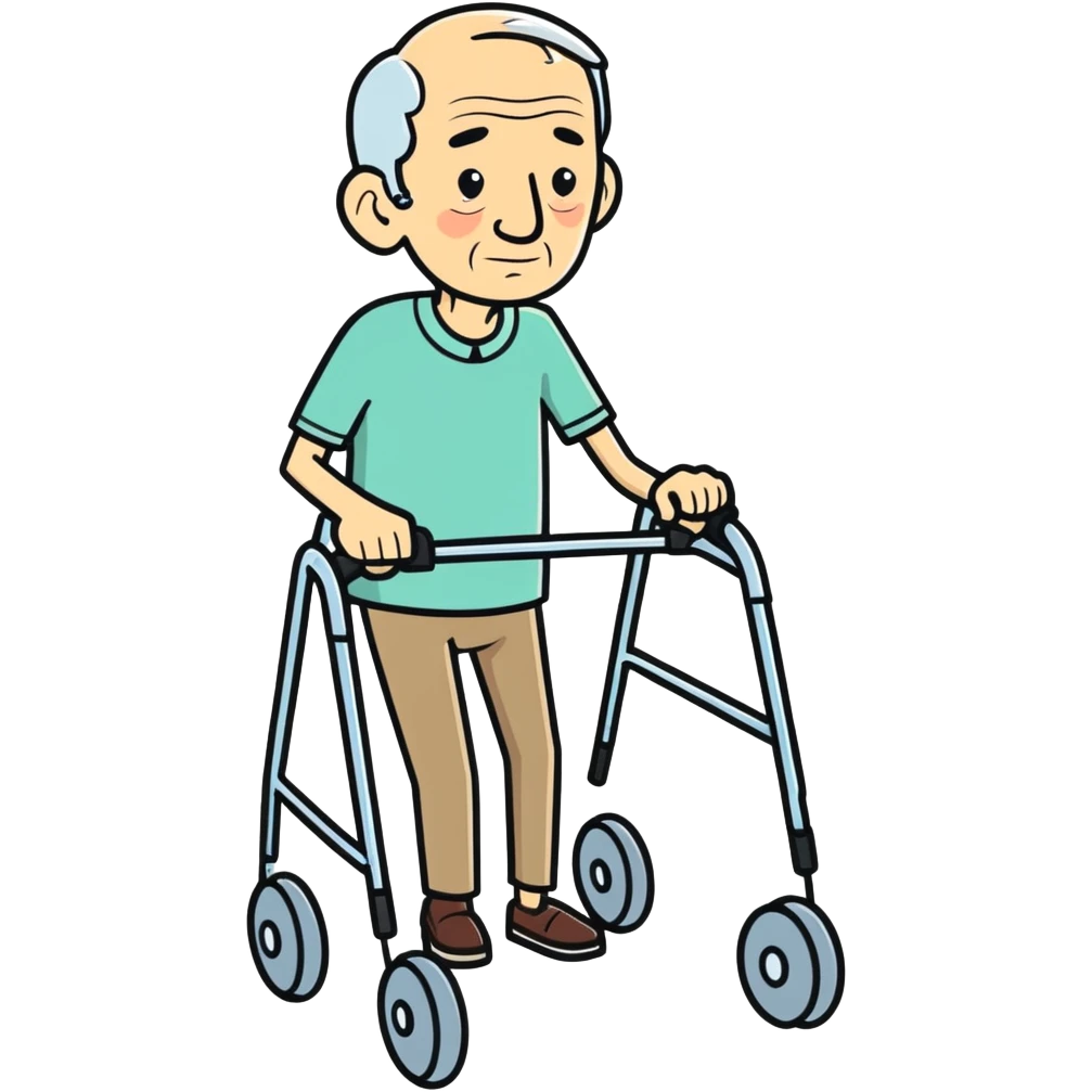Elderly man using a walker  emoji