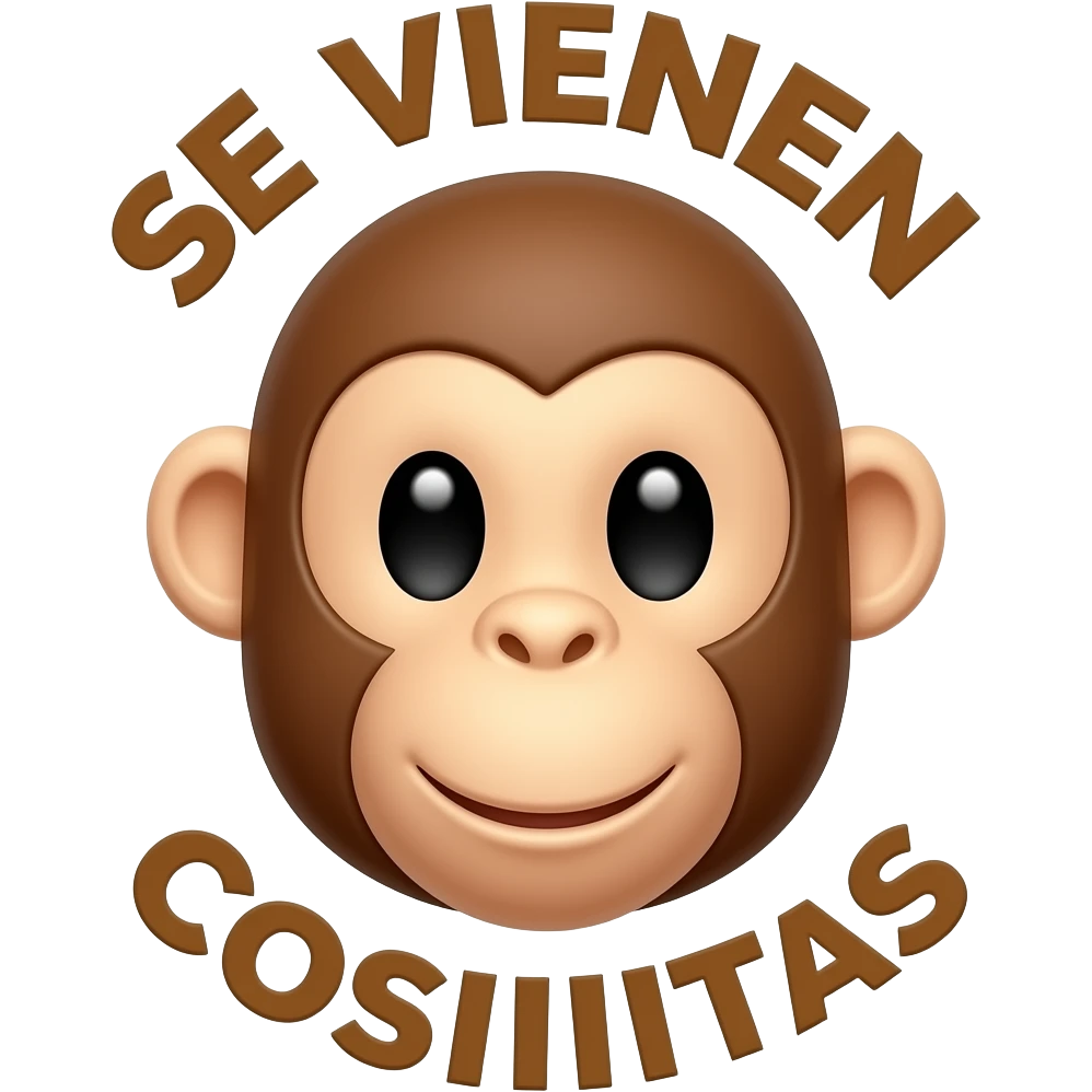 Monkey only face, and text above (SE VIENEN) text bellow (COSIIIIIITAS) emoji