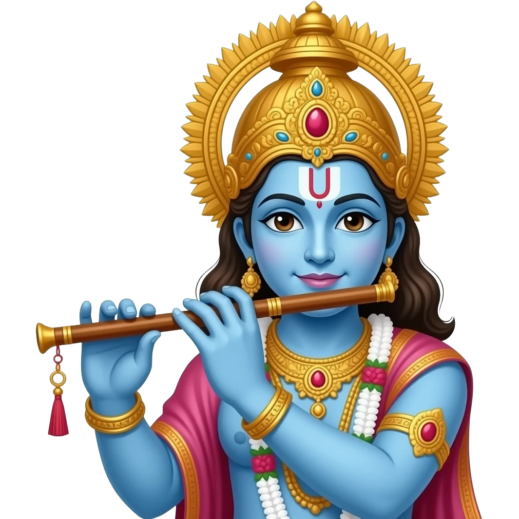 indian blue god with flute emoji
