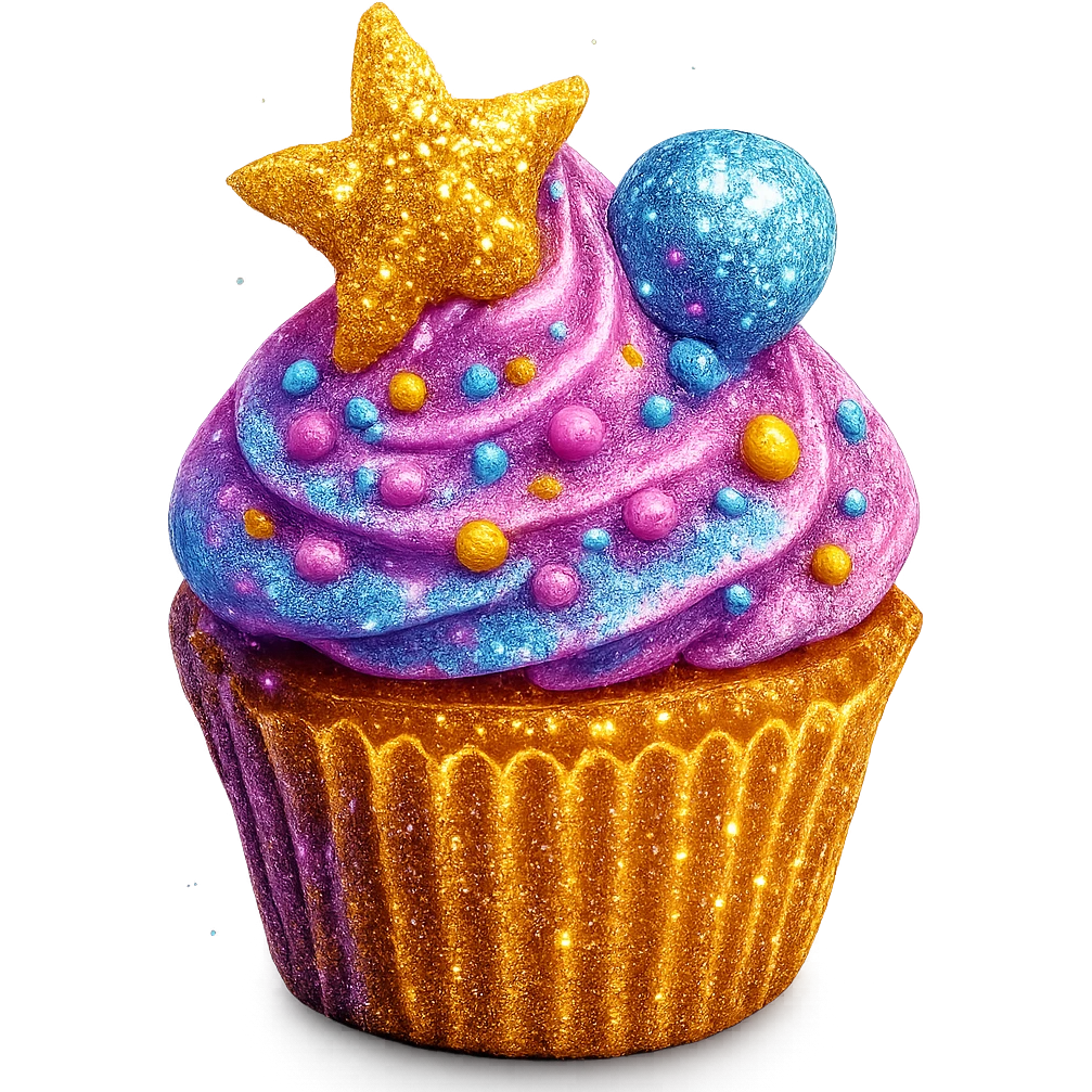 sparkling cupcake emoji