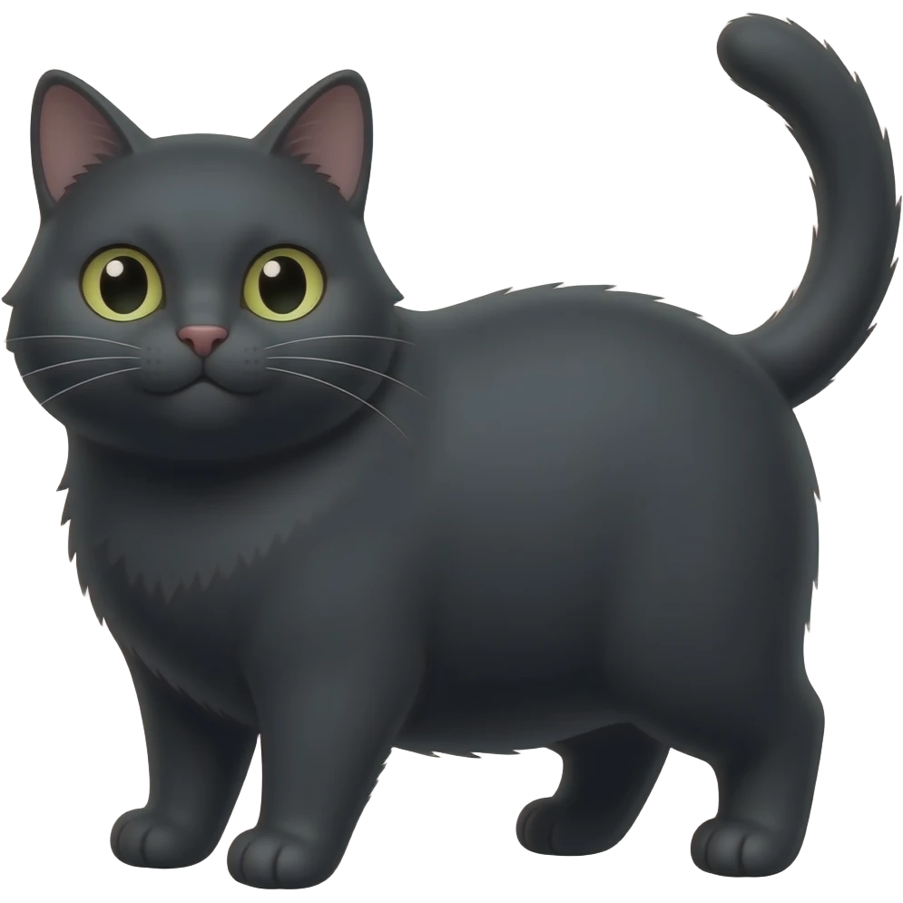 A fat black cat emoji