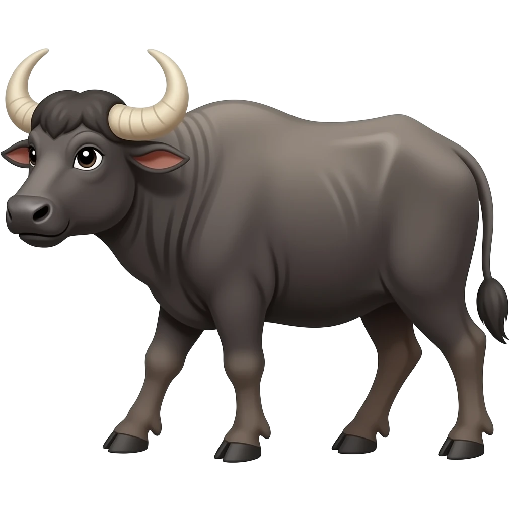 Cartoon zebu walking emoji