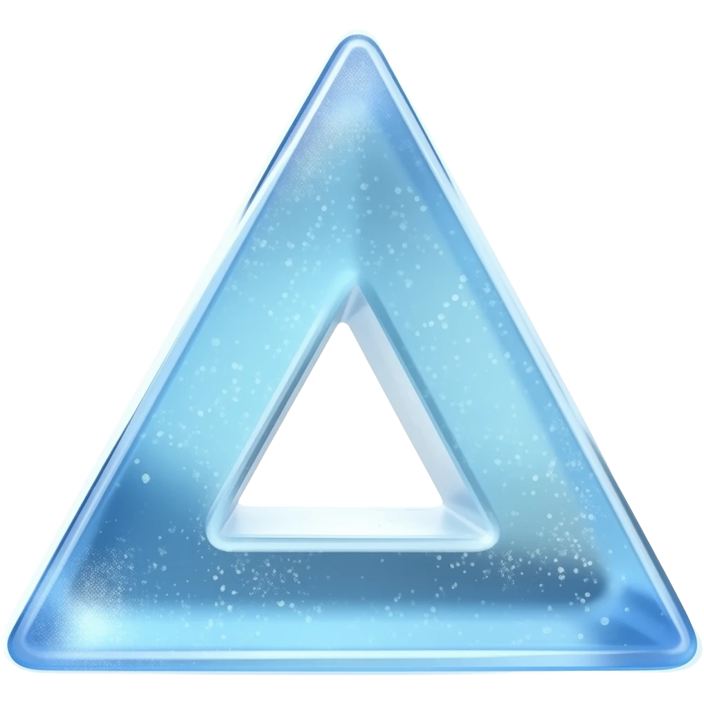 A 3D ice triangle emoji