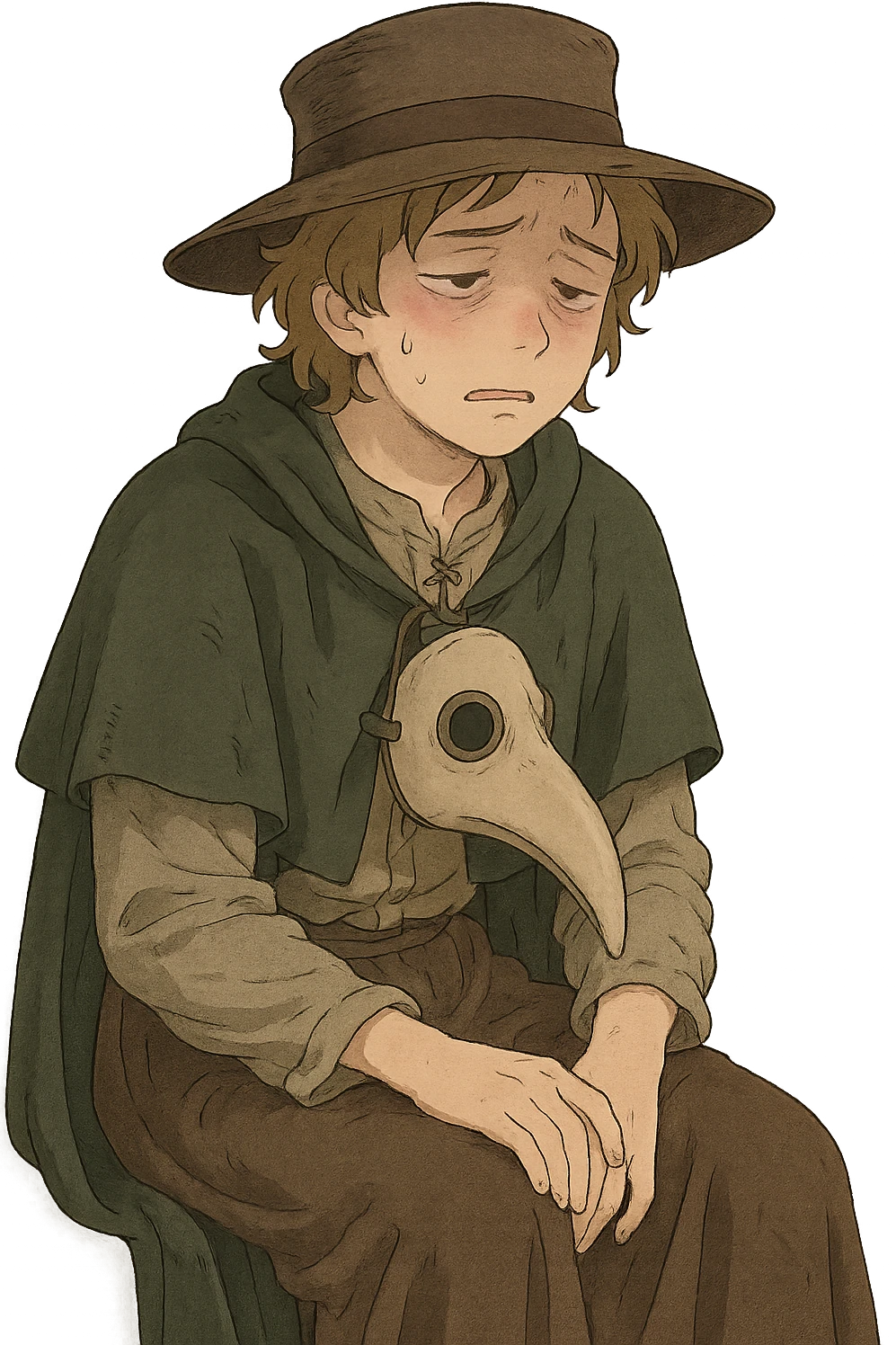 a plague victim from the 1600s feeling sick emoji