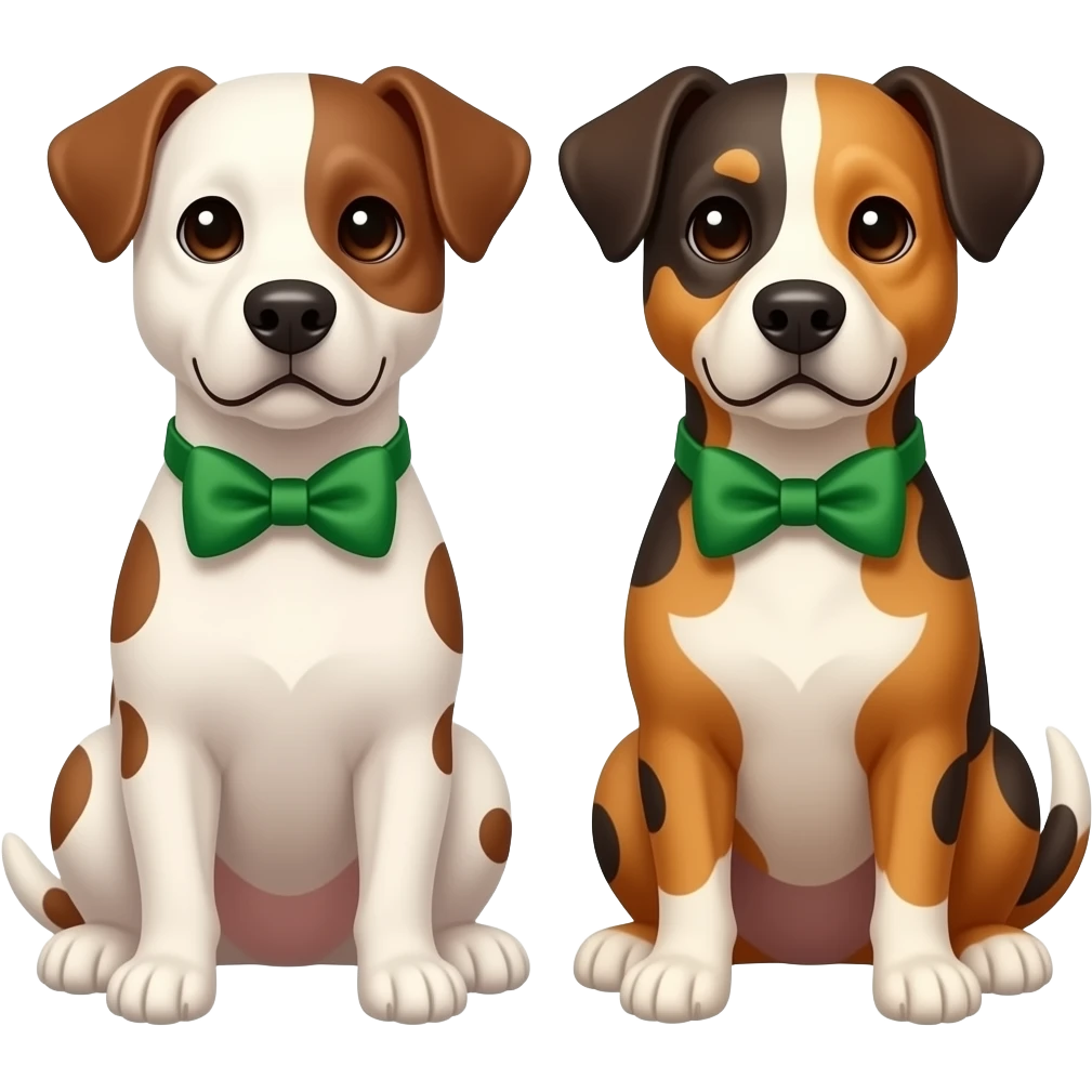 Dogs with Green Bowties emoji