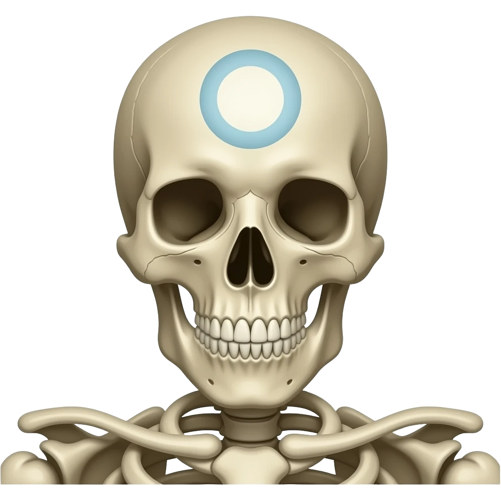 One skeleton head and shoulder with a circle and stripe symbol over it emoji