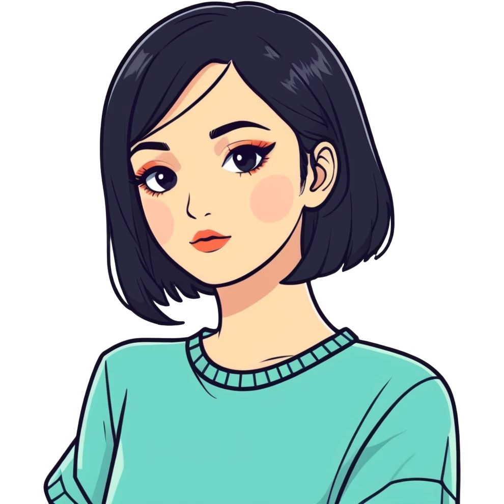 Fancy makeup black hair emoji
