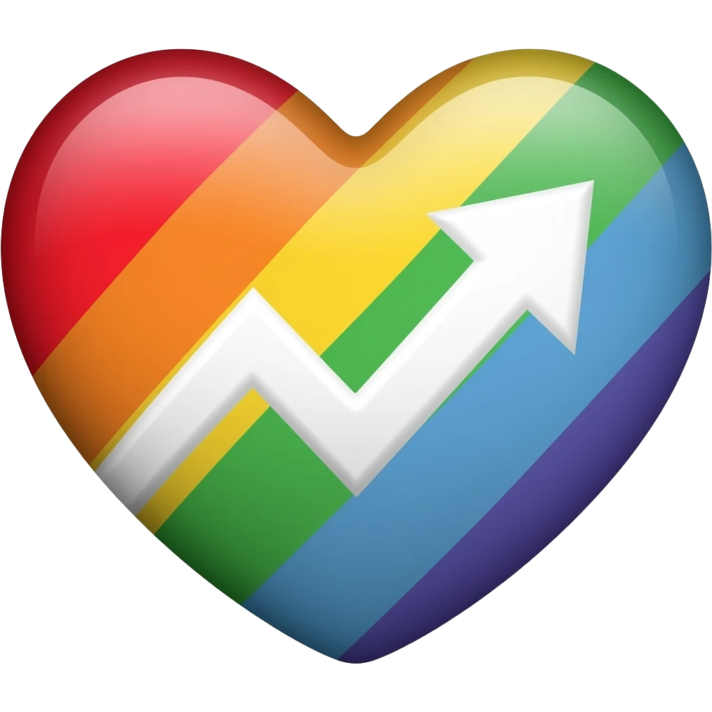 Progress heart red, orange, yellow, green, blue, violet, white, pink, light blue, brown, black emoji