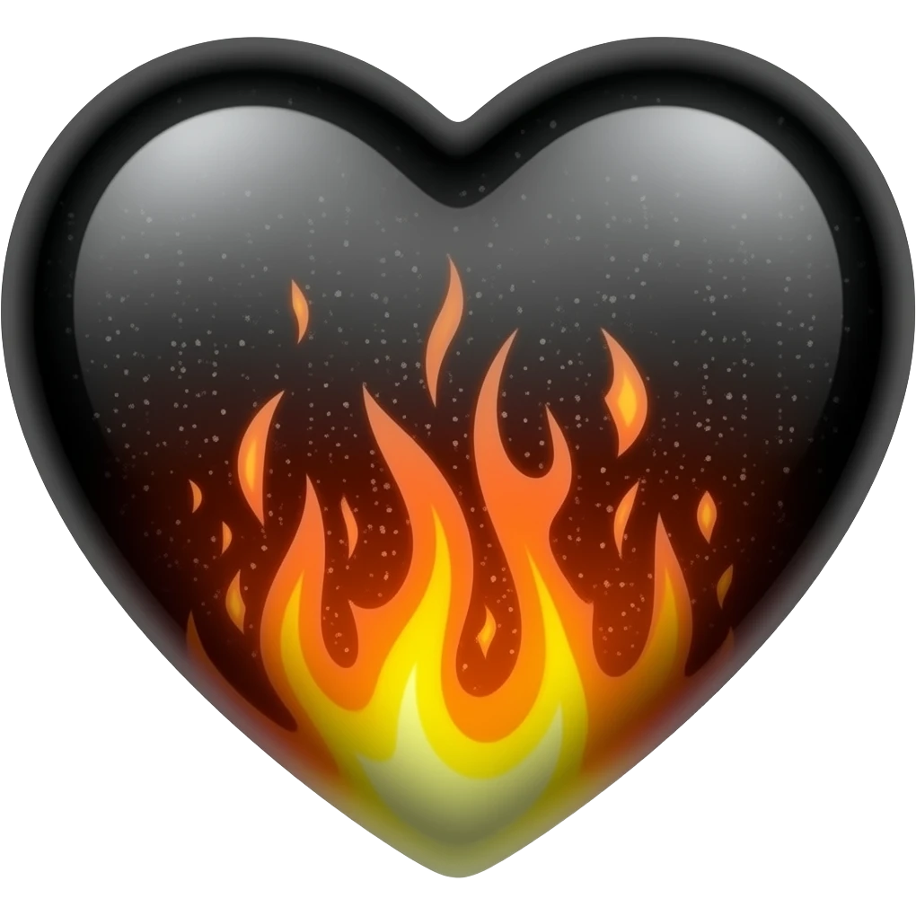 black Opal fire opal heart emoji