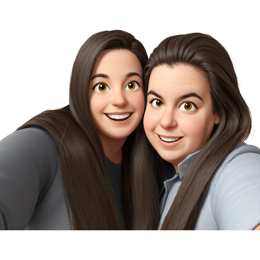 smiling girls with long hair emoji