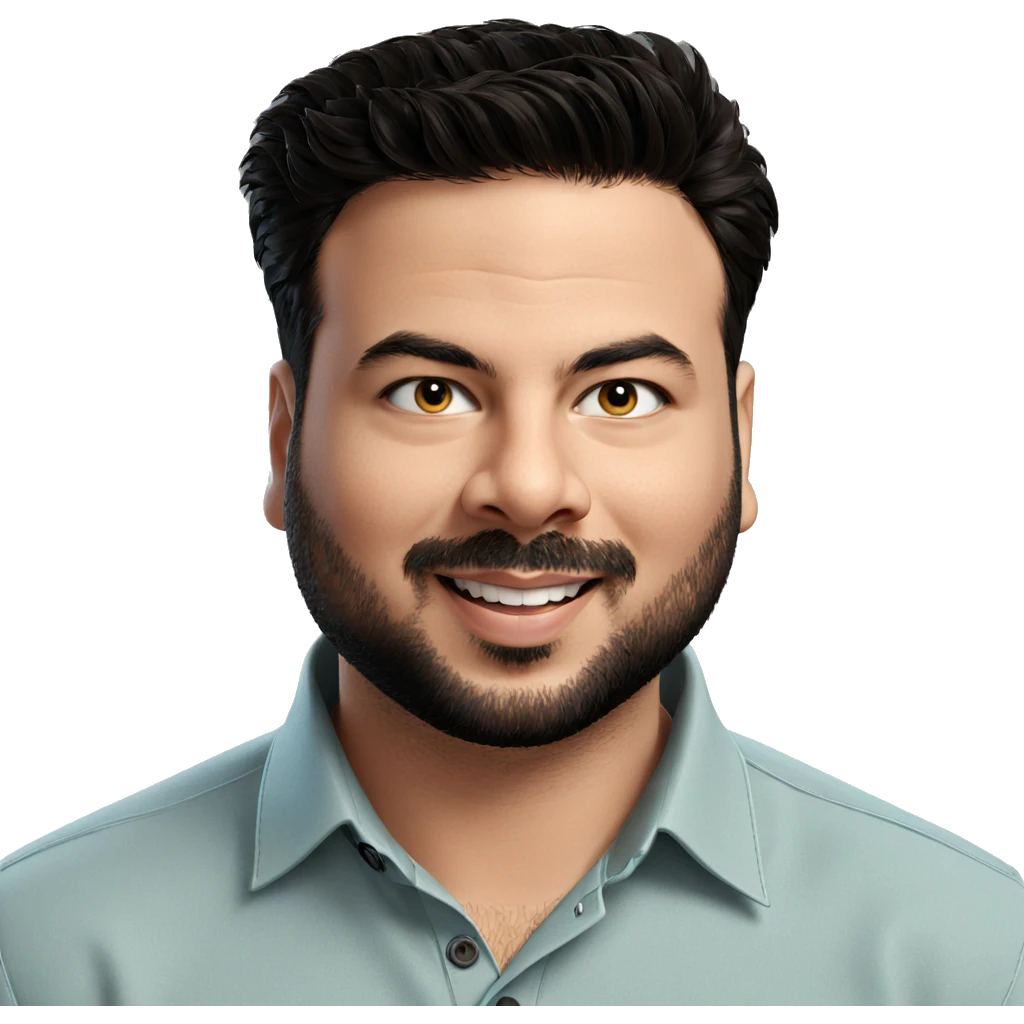 smiling boy with beard portrait emoji