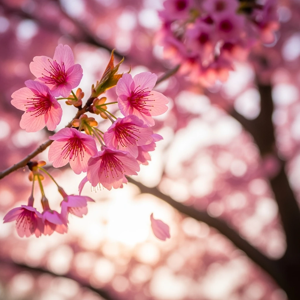 pink cherry blossom, no background emoji
