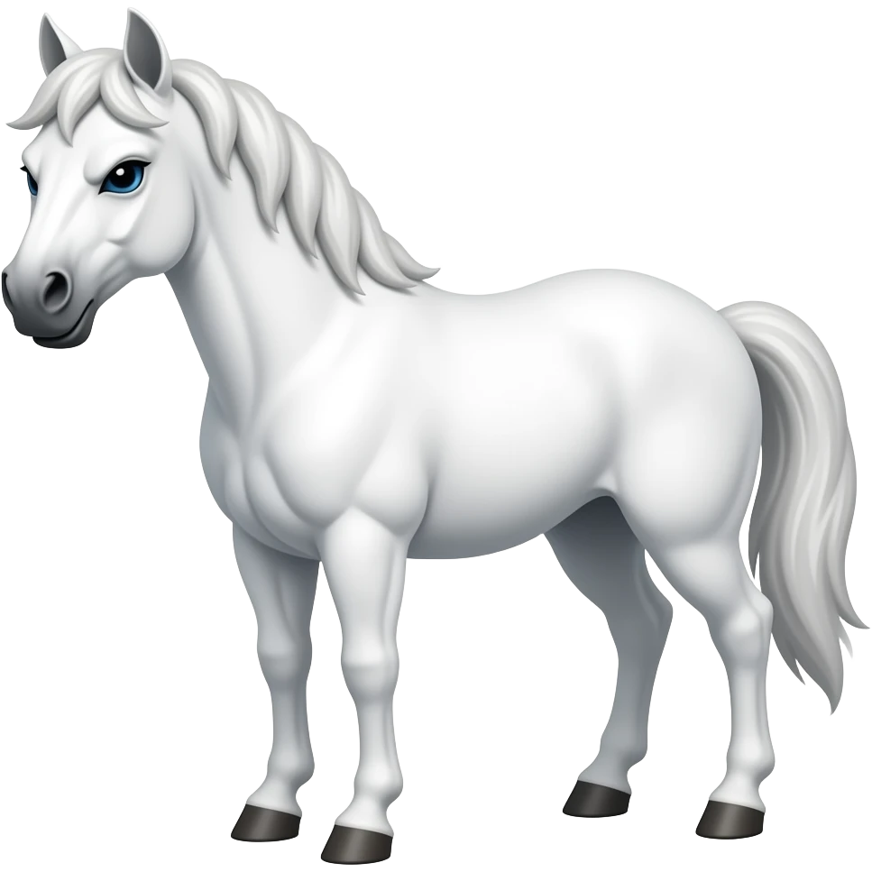 White horse with anger emoji
