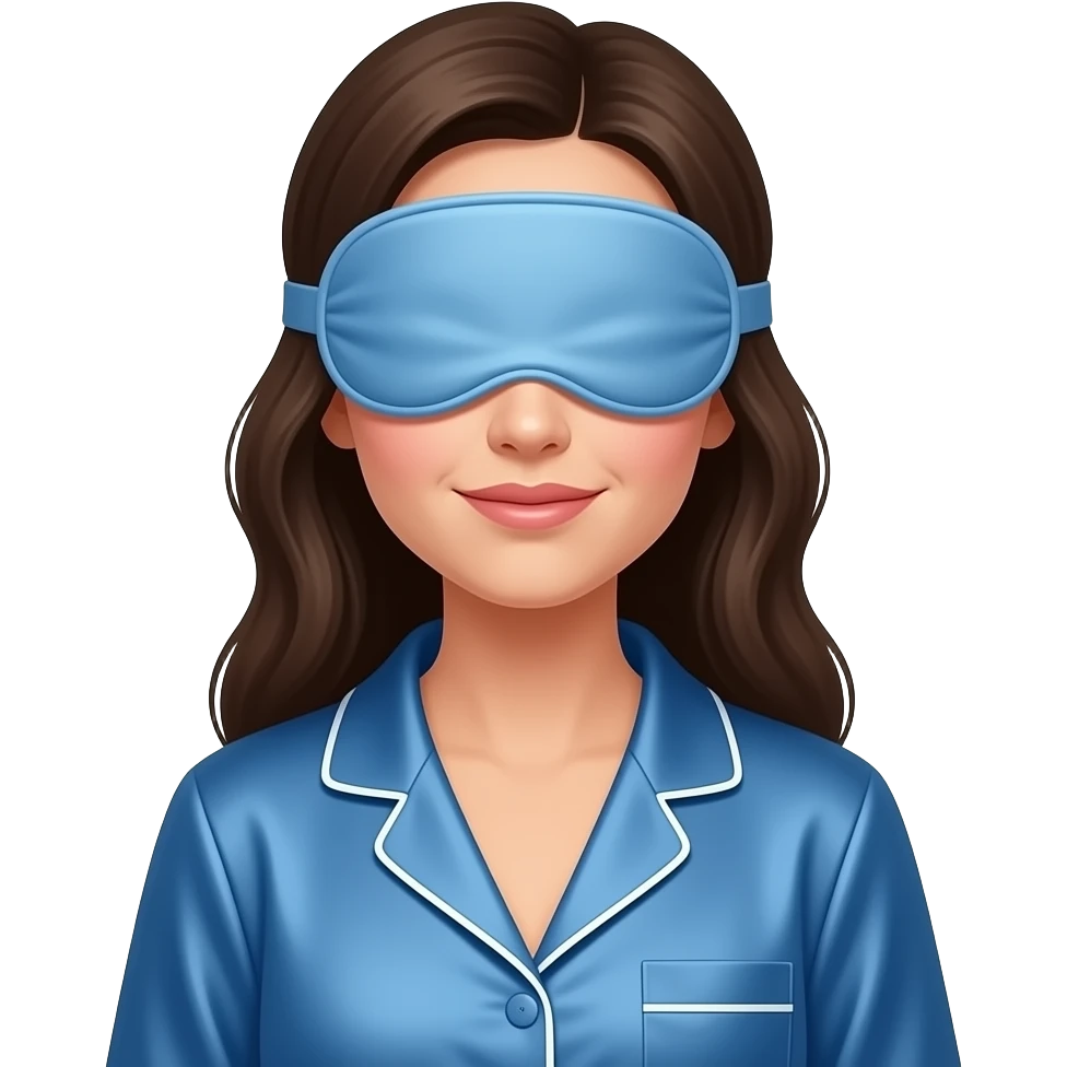 woman in pajamas and eye mask emoji