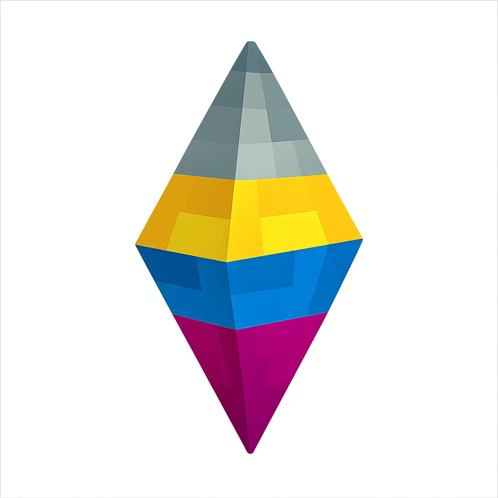 a plumbob, simple geometric shape, floating, minimal shading emoji