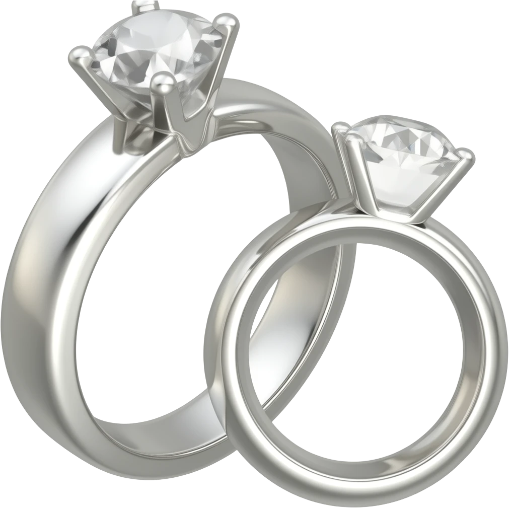 2 Rings 1 with a diamant emoji