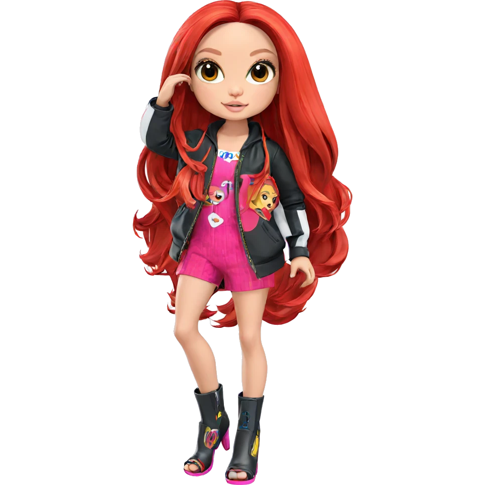 girl with long hair outfit emoji
