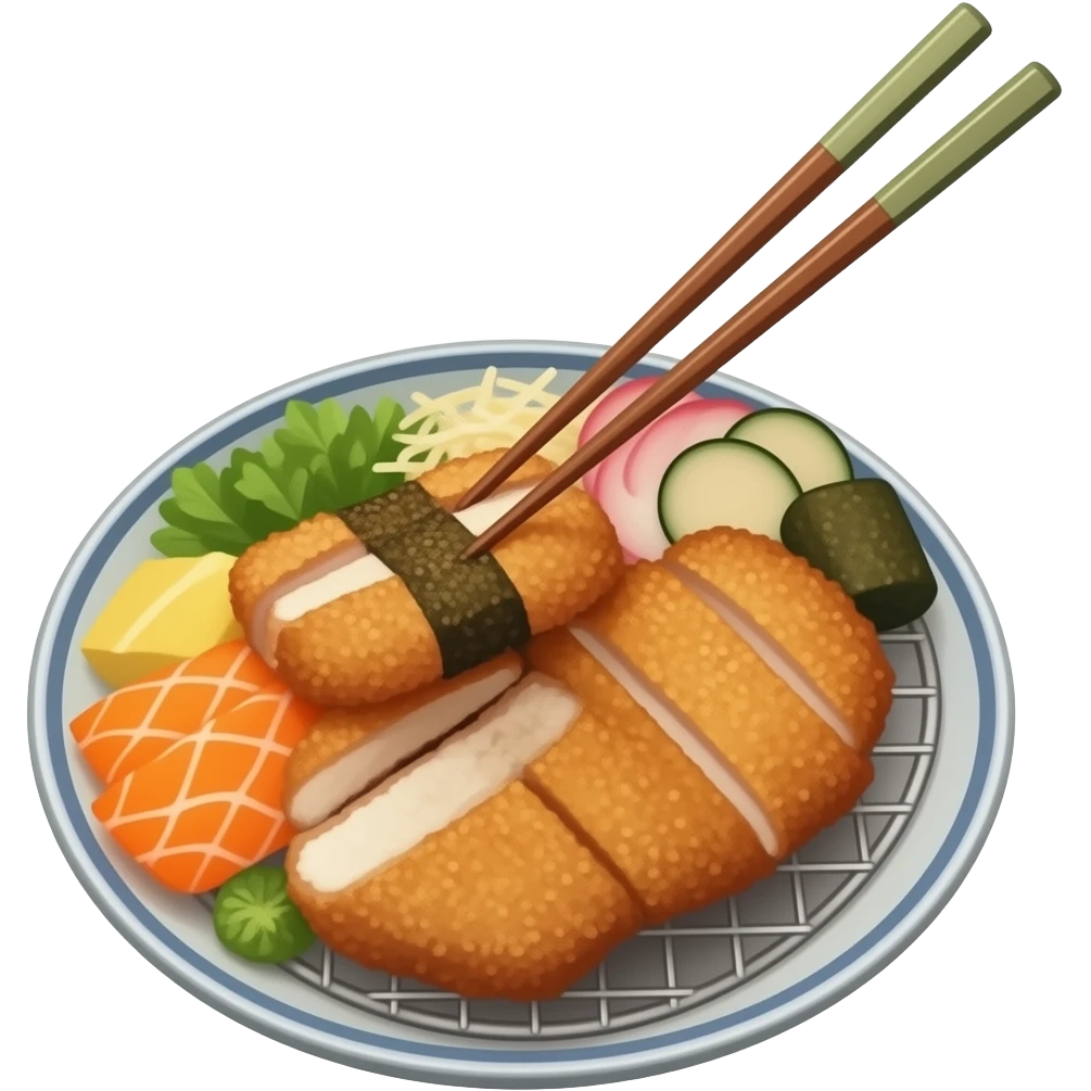 japanese donkatsu holding by chopstick emoji