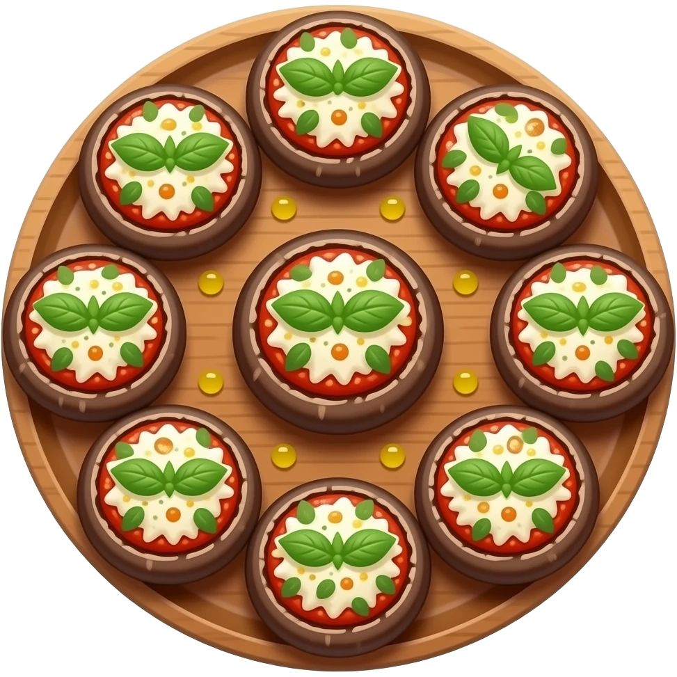 Portobello Mushroom mini pizzas as dough emoji