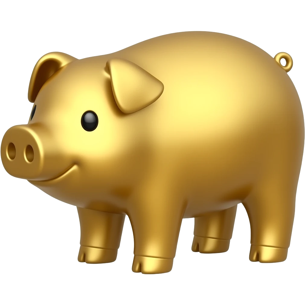 golden pig statue emoji