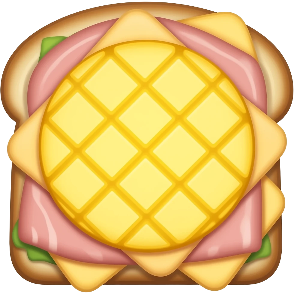 Ham cheese toast pineapple emoji