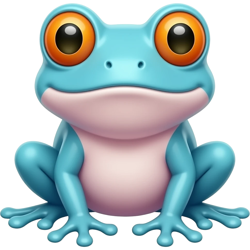 Frog colors blue orange and pink emoji