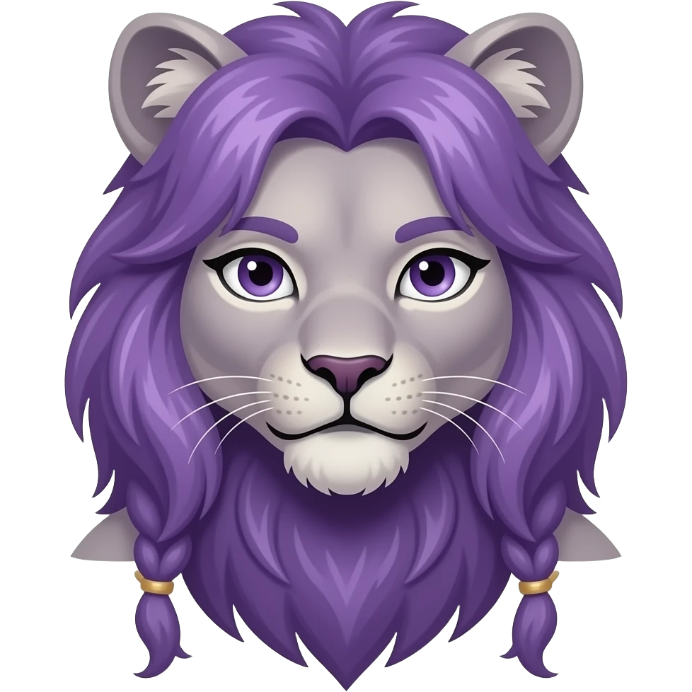 purple haired female werelion emoji