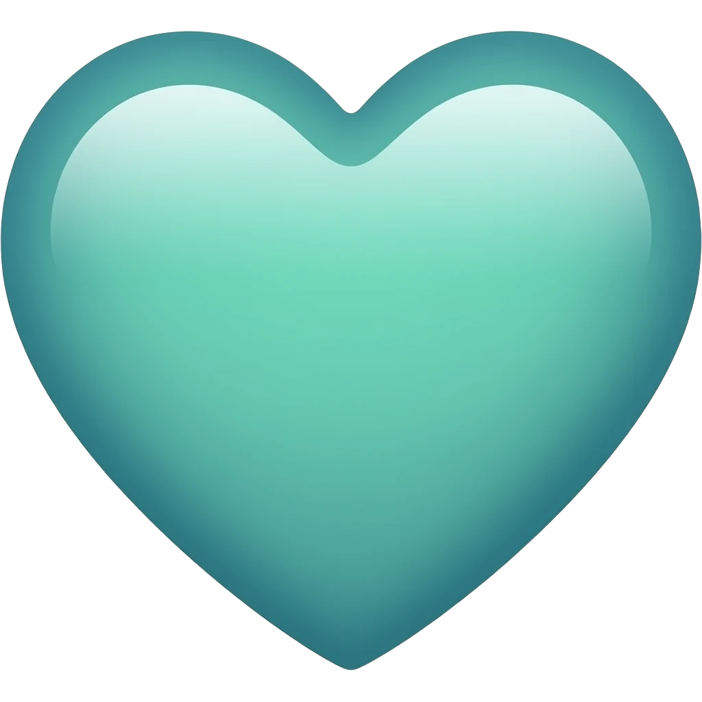 Blue green heart emoji