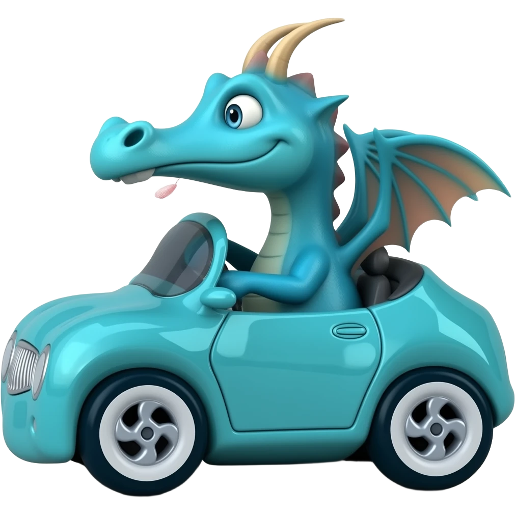 Blue dragon Driving a Car emoji