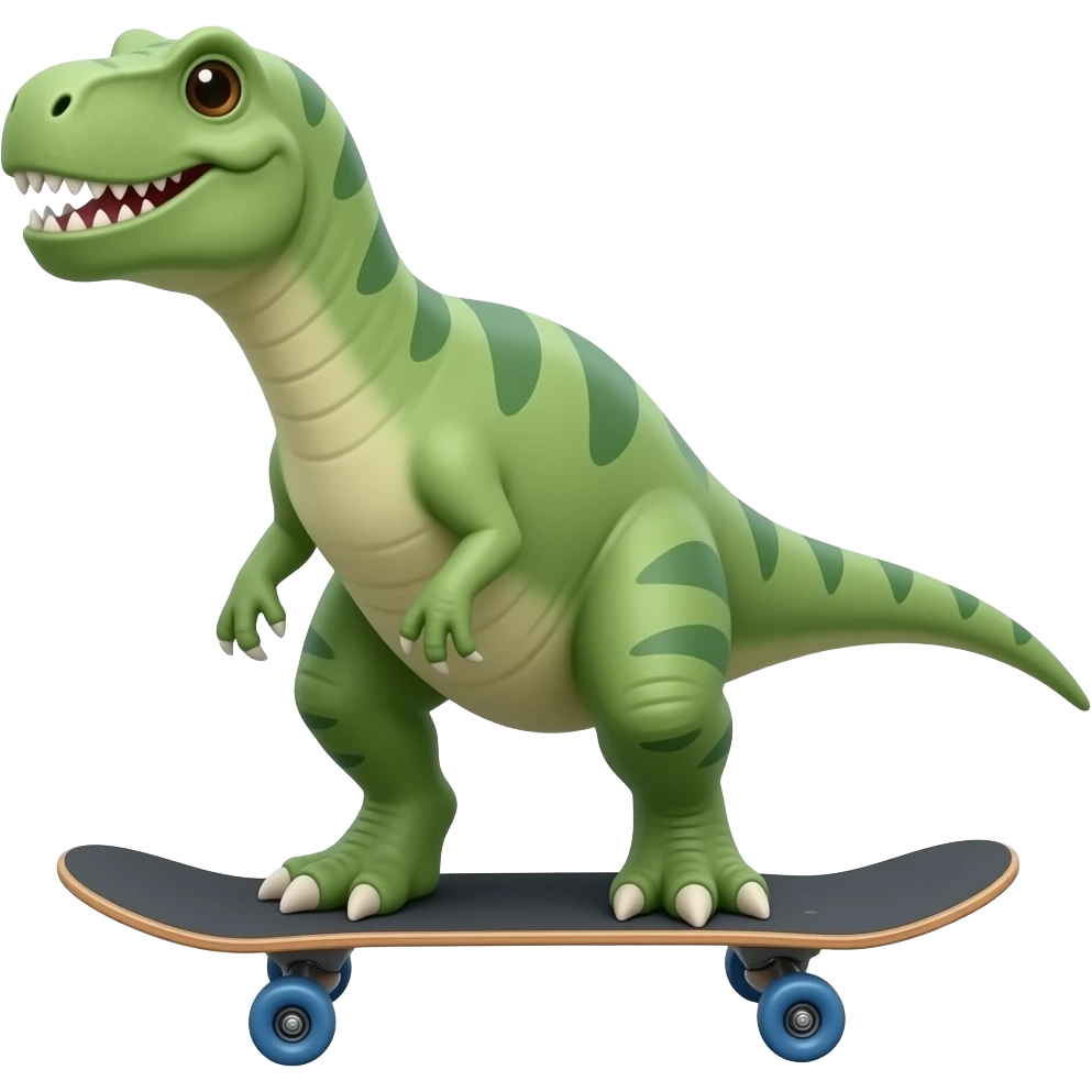 Dinosaur on a skateboard emoji