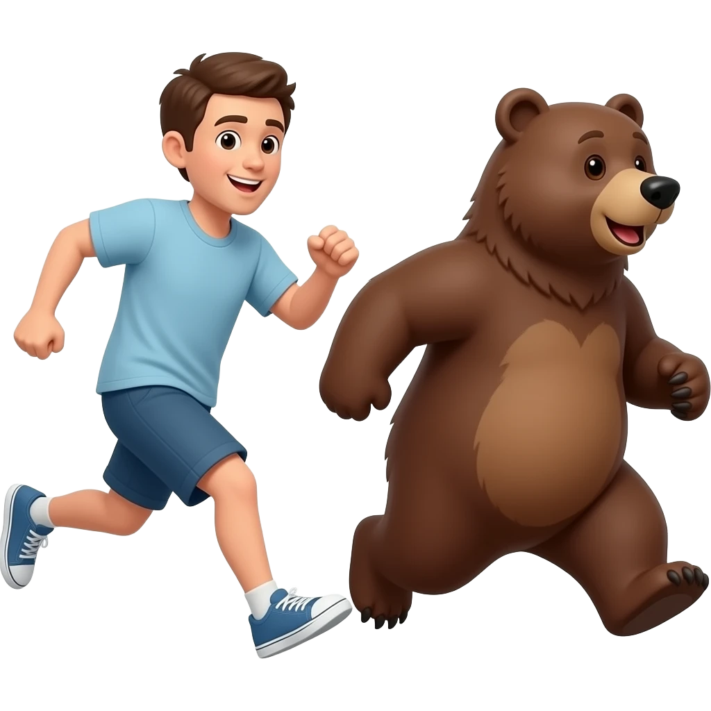 person being chased by bear emoji