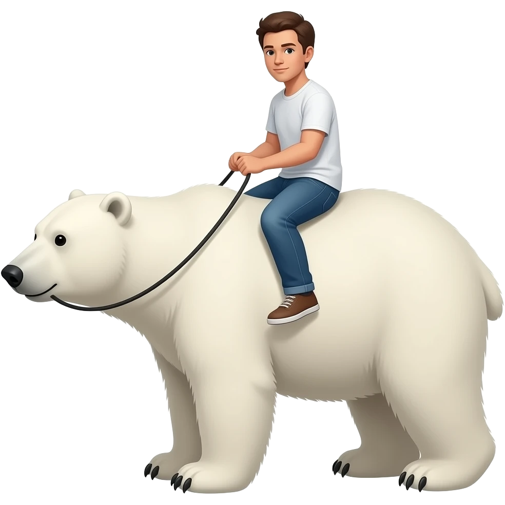 polar bear with a person riding it emoji
