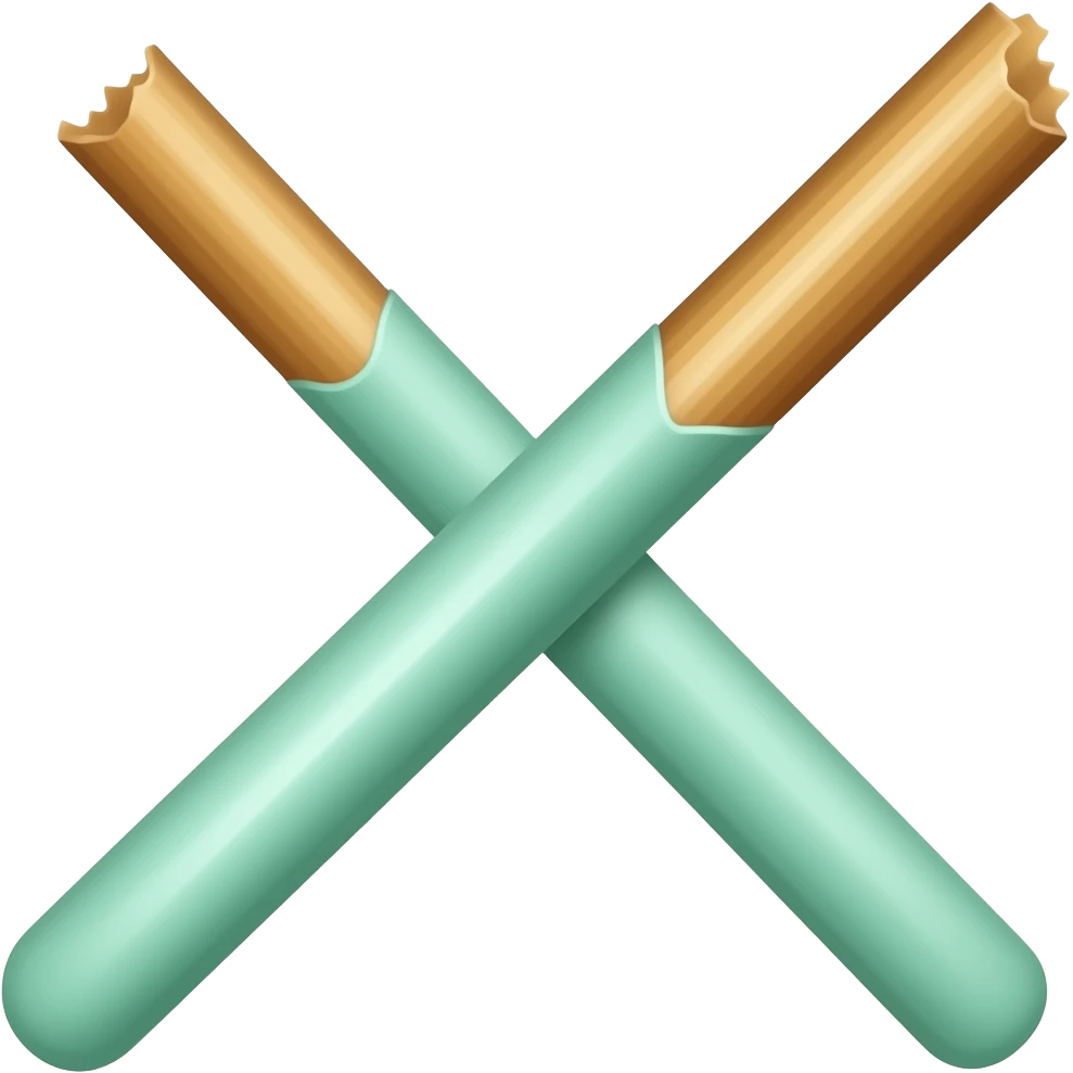Mint one Pocky stick not biten emoji