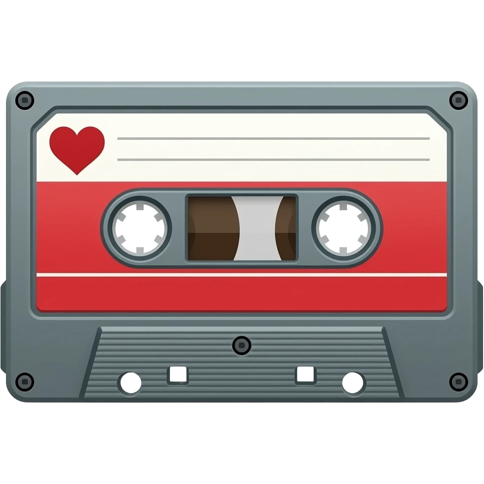 a Techno cassette with love emoji