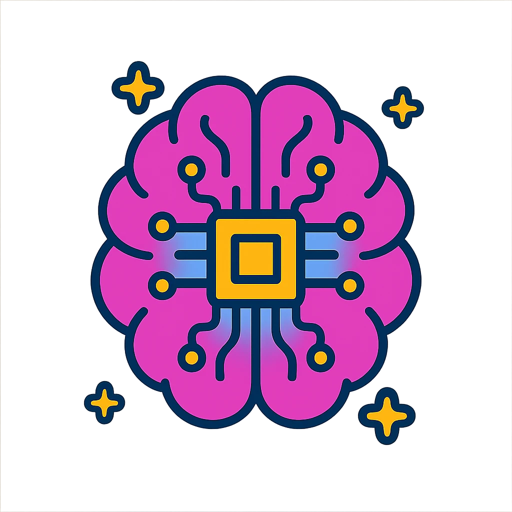 AI brain symbol, futuristic, glowing, no text emoji