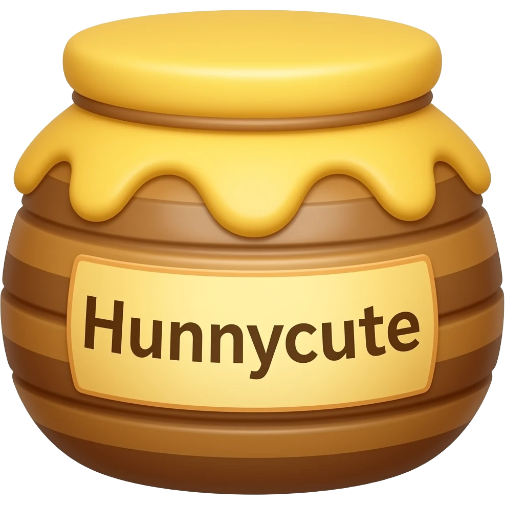 Cute Honey Pot that says Hunnycute font in the front emoji