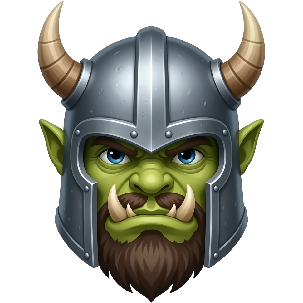 Orcs have horns and wear helmets. emoji