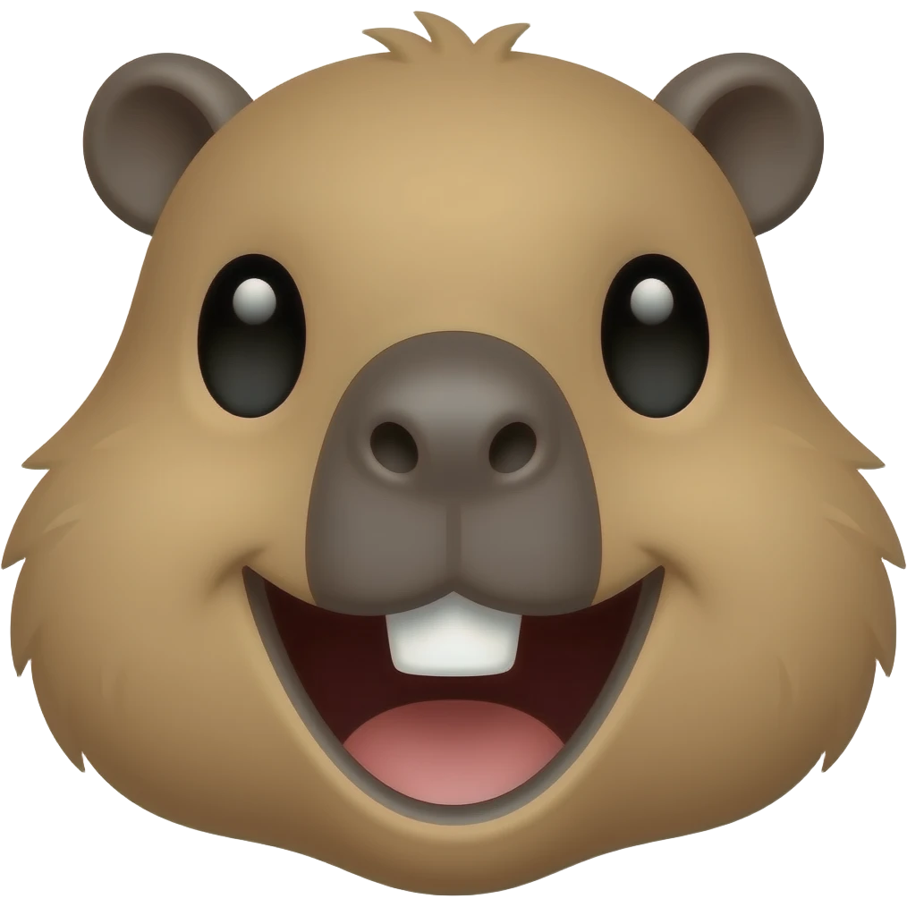 laughing capybara face portrait emoji