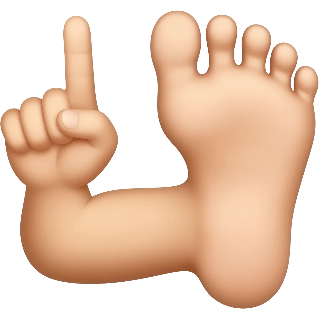 elbow pointing towards a toe emoji