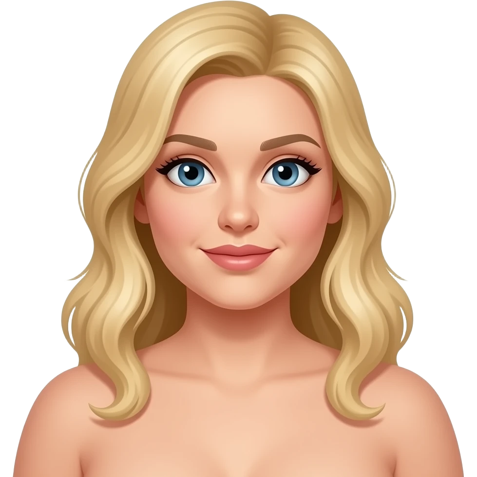 naked curvy blonde woman emoji