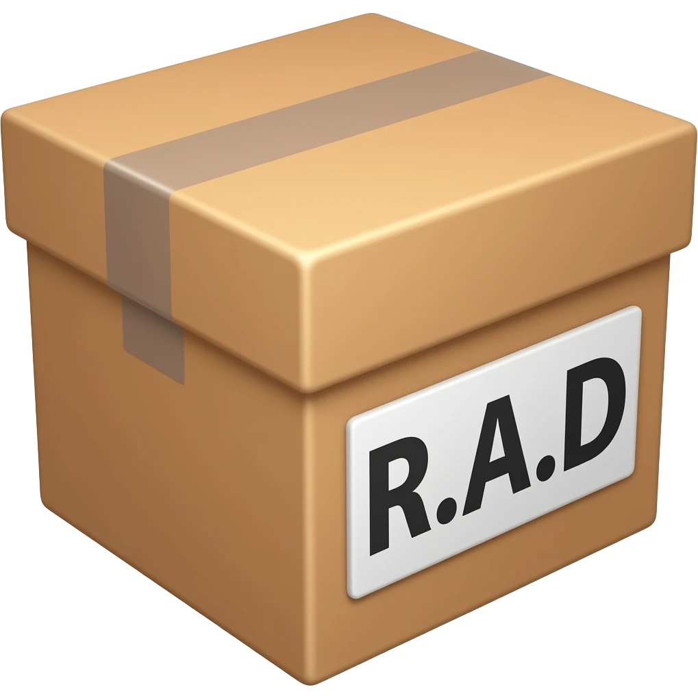 box with R.A.D on the side emoji