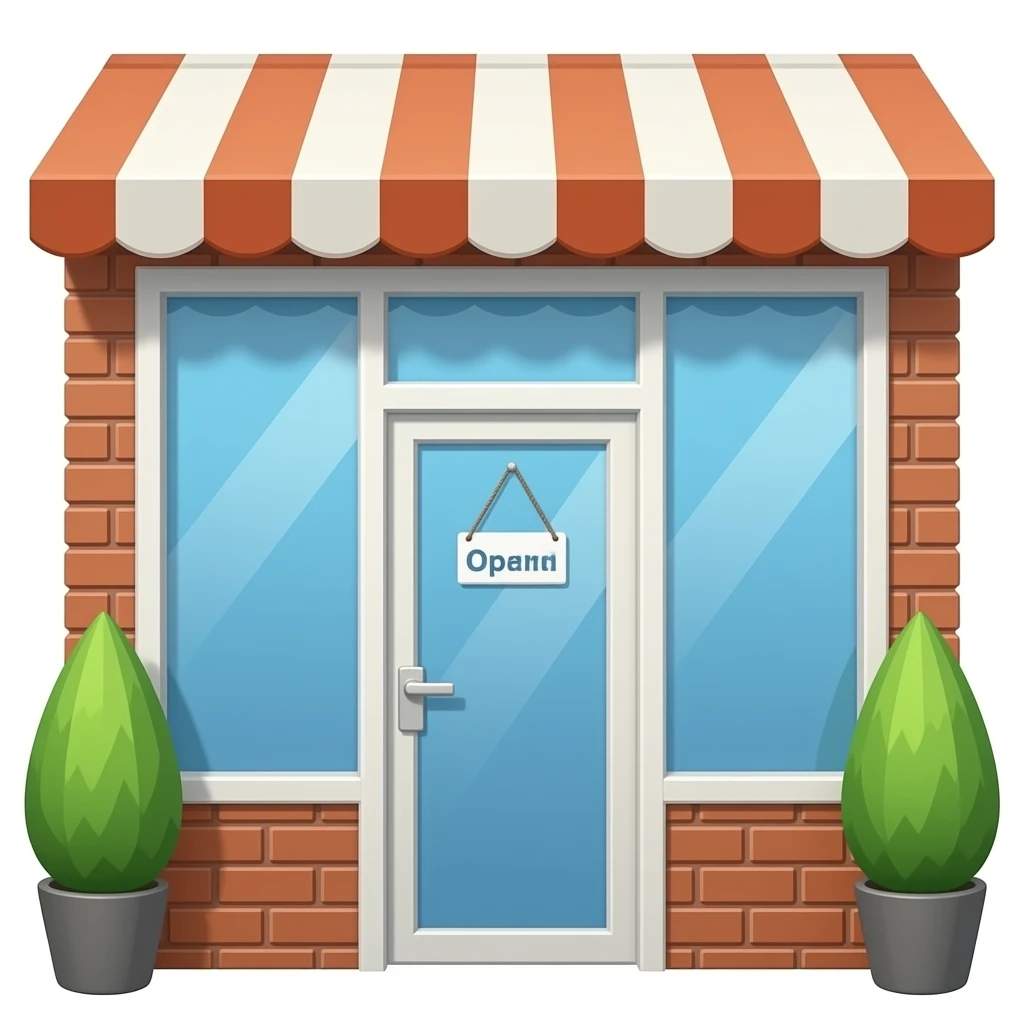 opening hours on the shop's door emoji