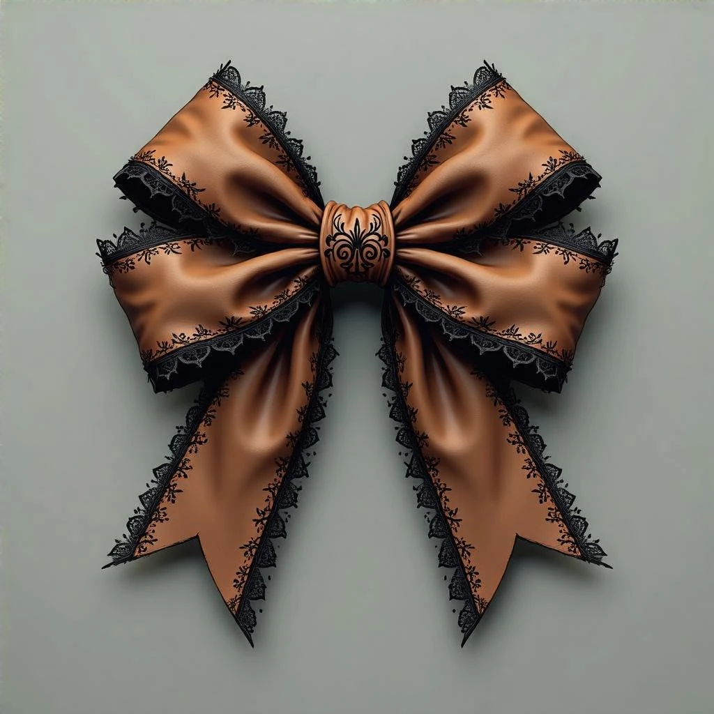 brown goth bow remove background emoji