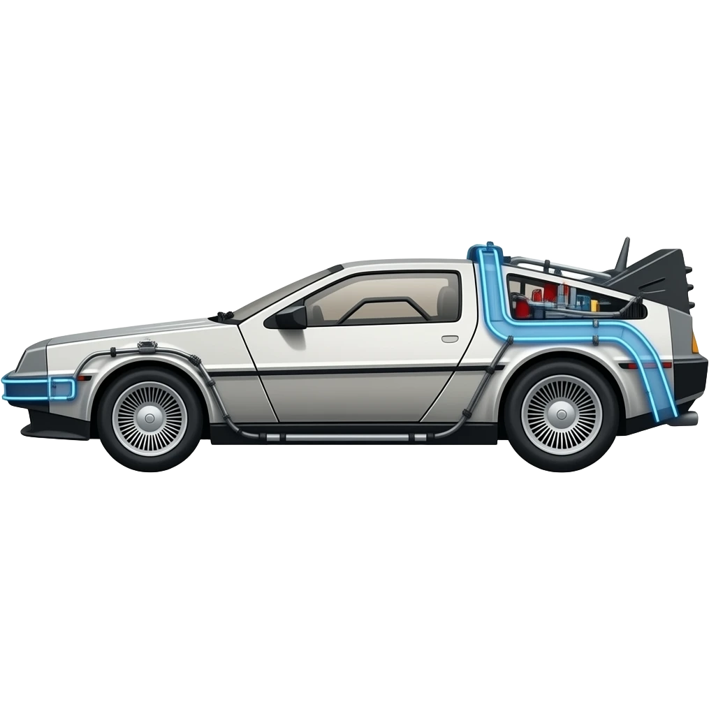 Dolorean retour vers le futur de côté emoji