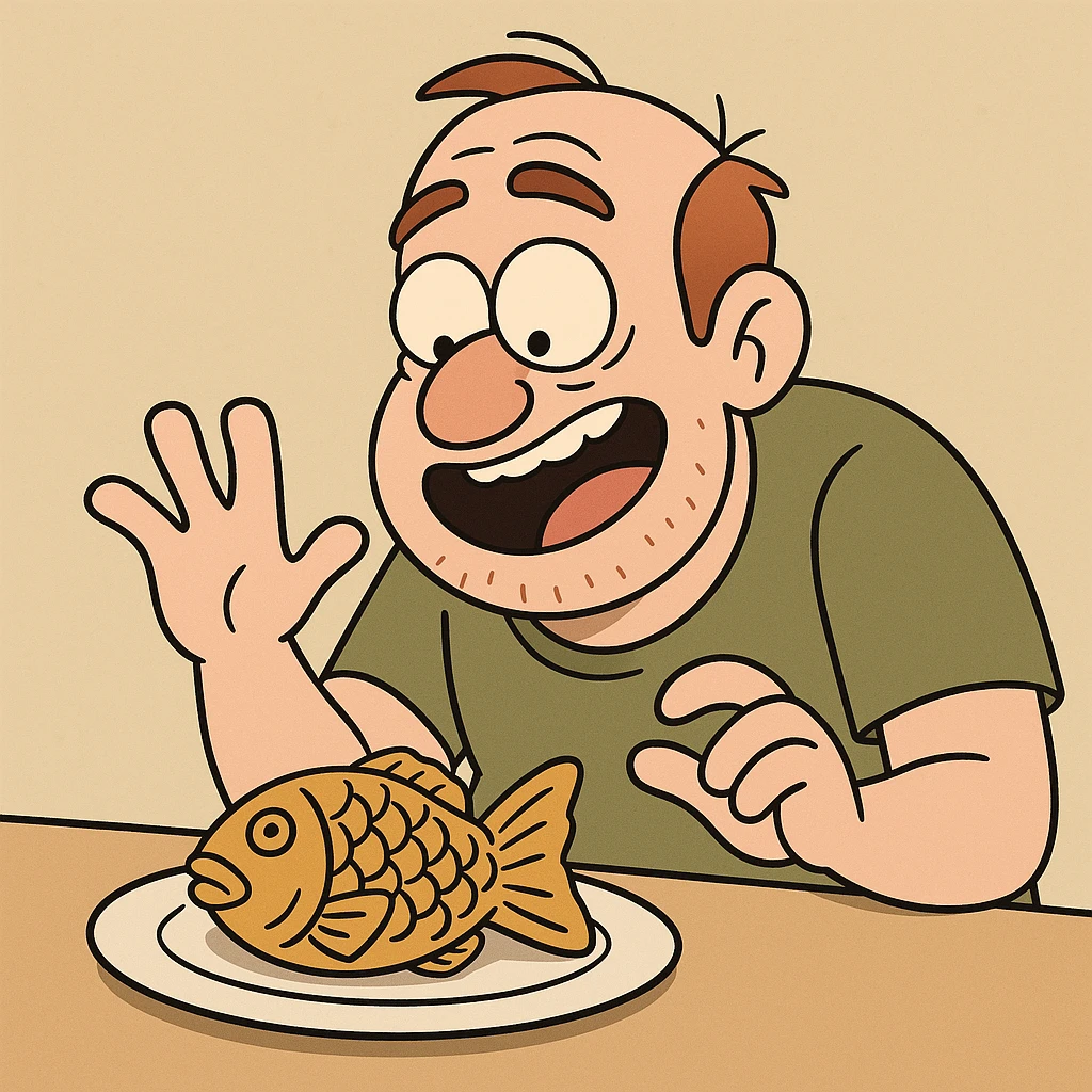 Taiyaki in his plate  emoji